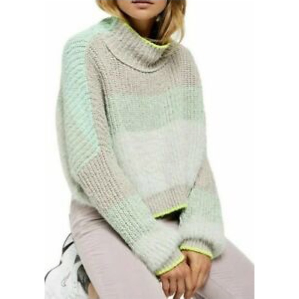 Free People Mock Neck Crop Sweater